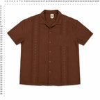Dandy Wear Brown Embroidered Guayabera Short Sleeve Shirt