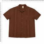 Dandy Wear Brown Embroidered Guayabera Short Sleeve Shirt Dandy Wear