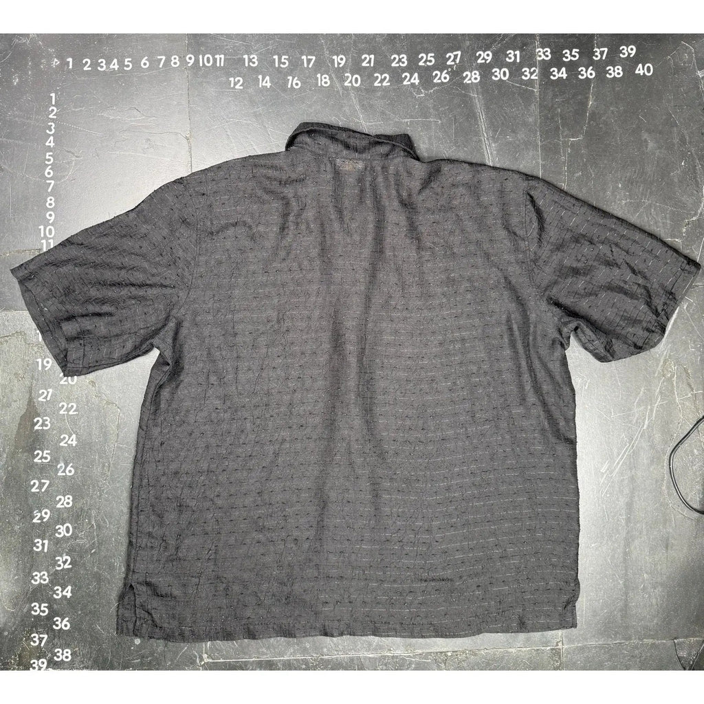 Stacy Adams Black Textured Short Sleeve Button Down Shirt Stacy Adams