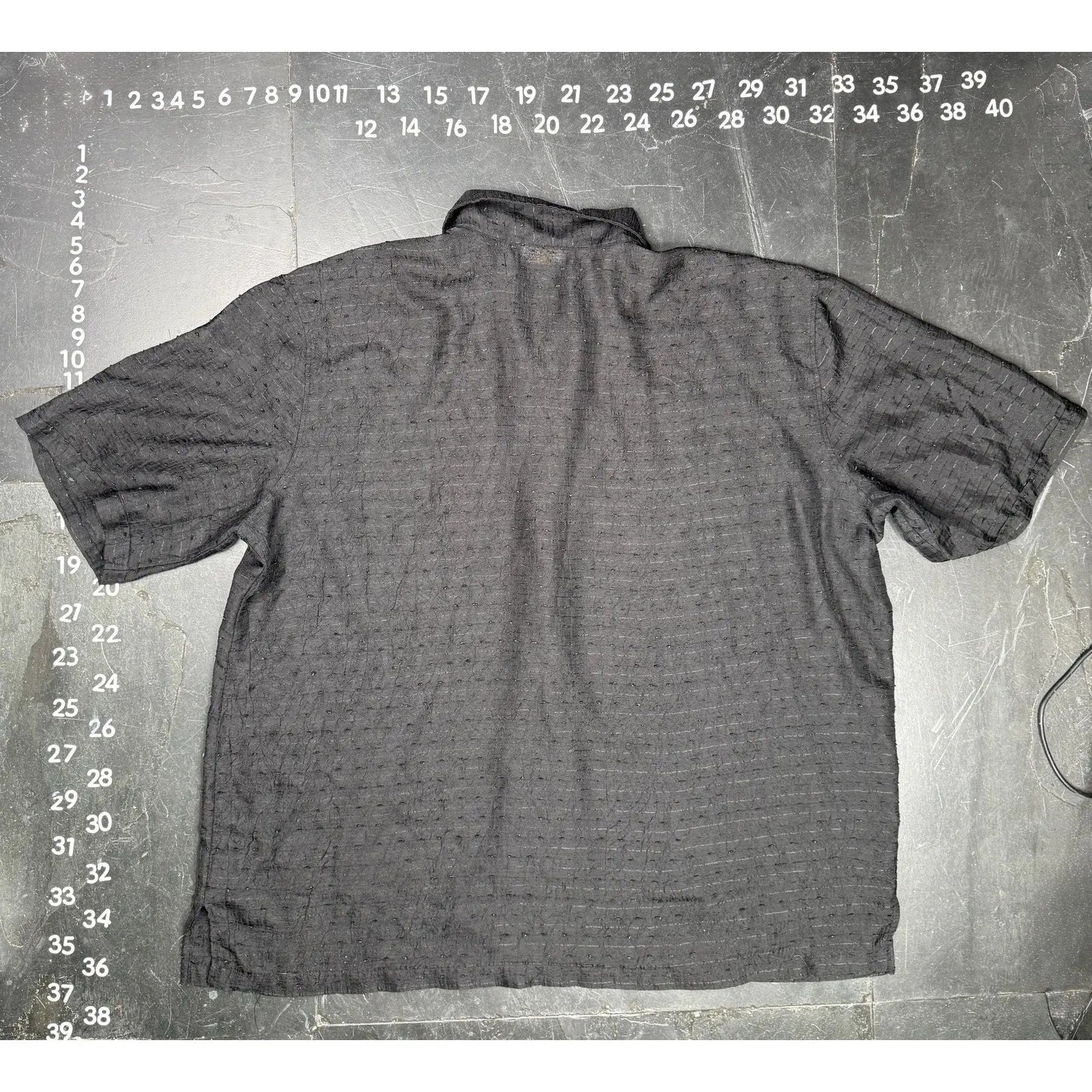 Stacy Adams Black Textured Short Sleeve Button Down Shirt Stacy Adams
