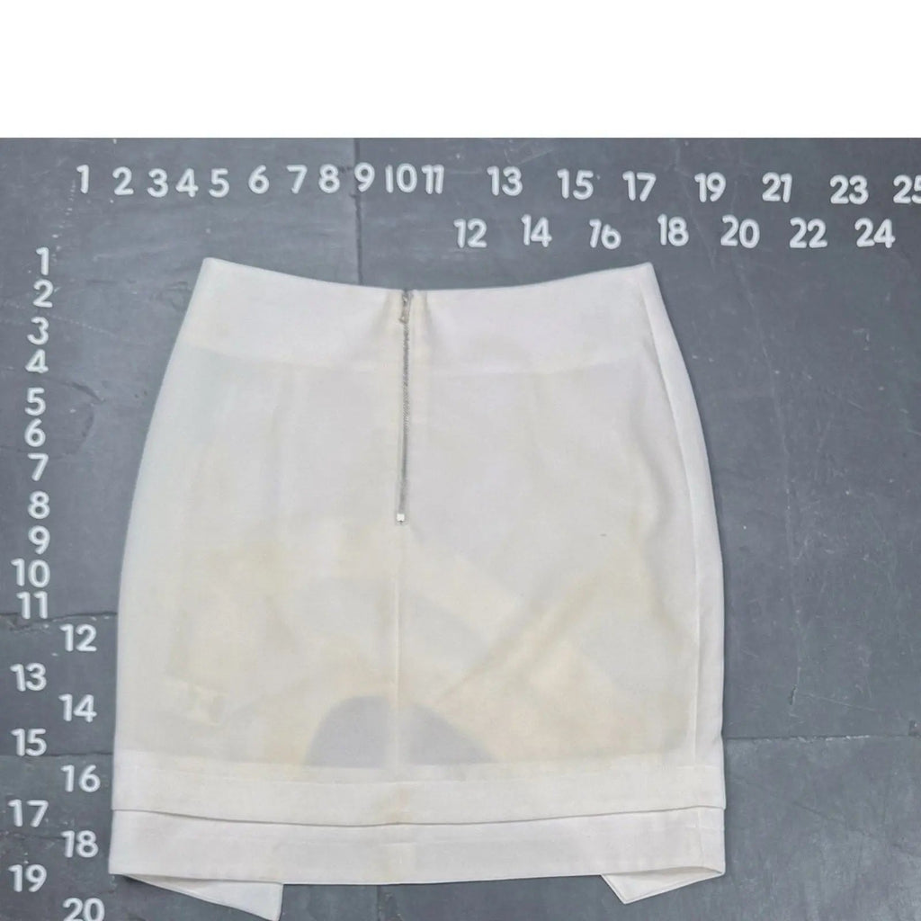 Arynk White Layered Curved Hem Mini Skirt Size M Arynk