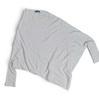 Alpini Knitwear Made in Italy Grey Asymmetrical Oversized Knit Poncho Sweater
