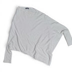 Alpini Knitwear Made in Italy Grey Asymmetrical Oversized Knit Poncho Sweater