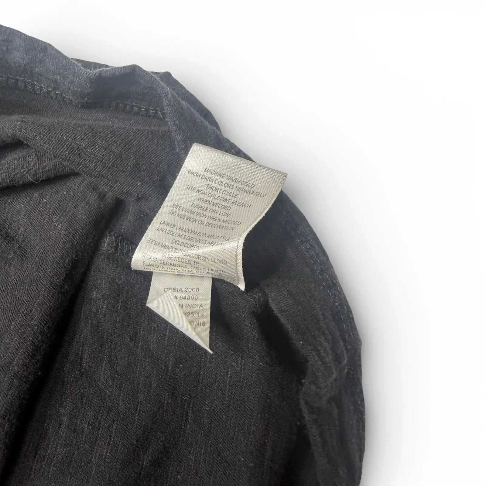 M.C.2 Black 100% Cotton V-Neck Pocket T-Shirt with Zipper Detail Size XL M.C.2
