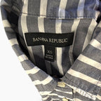 Banana Republic Grey and White Striped Cotton Button Down Shirt Size XS