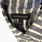 Banana Republic Grey and White Striped Cotton Button Down Shirt Size XS Banana Republic