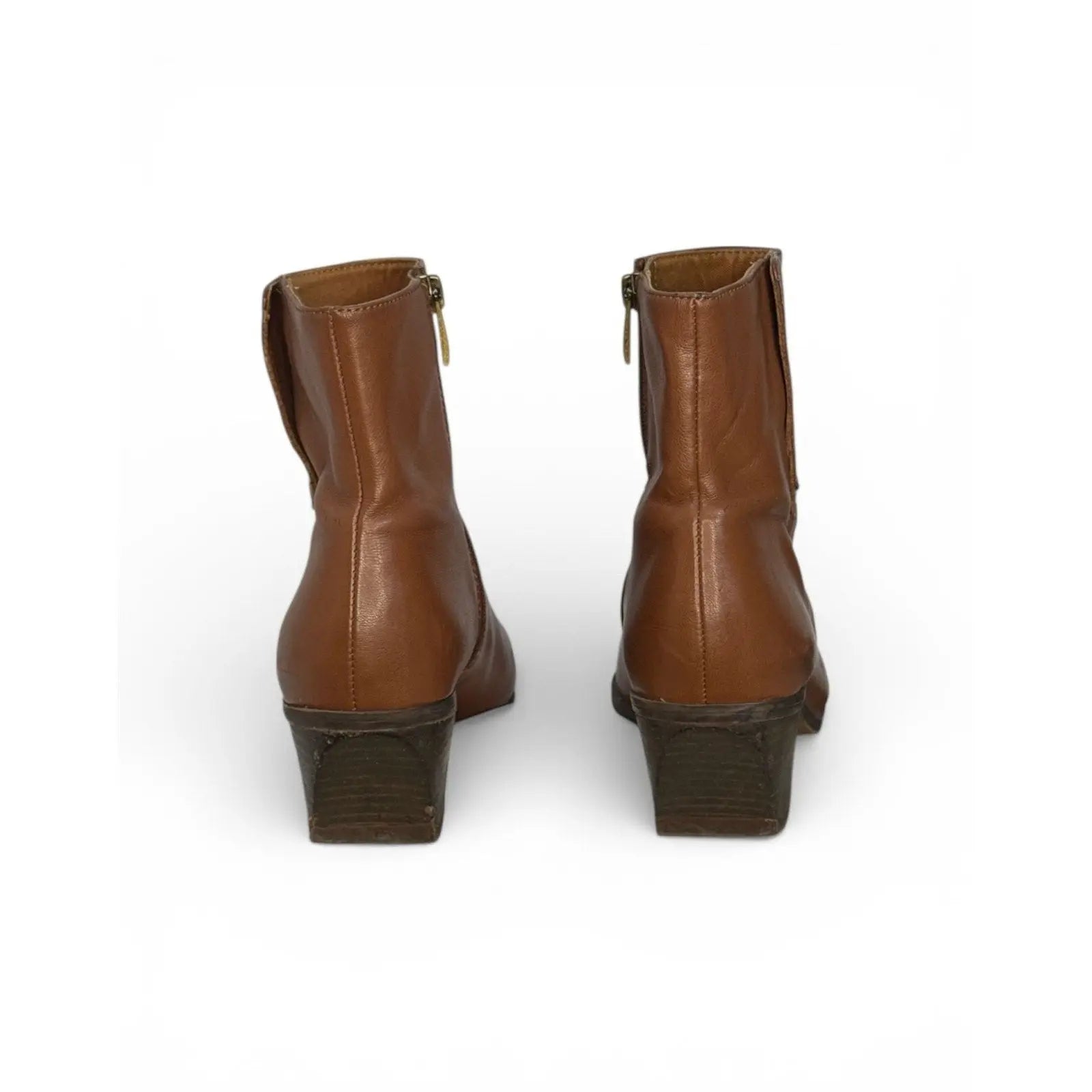 Franco Sarto Women's Cognac Leather Pointed Toe Ankle Booties Franco Sarto