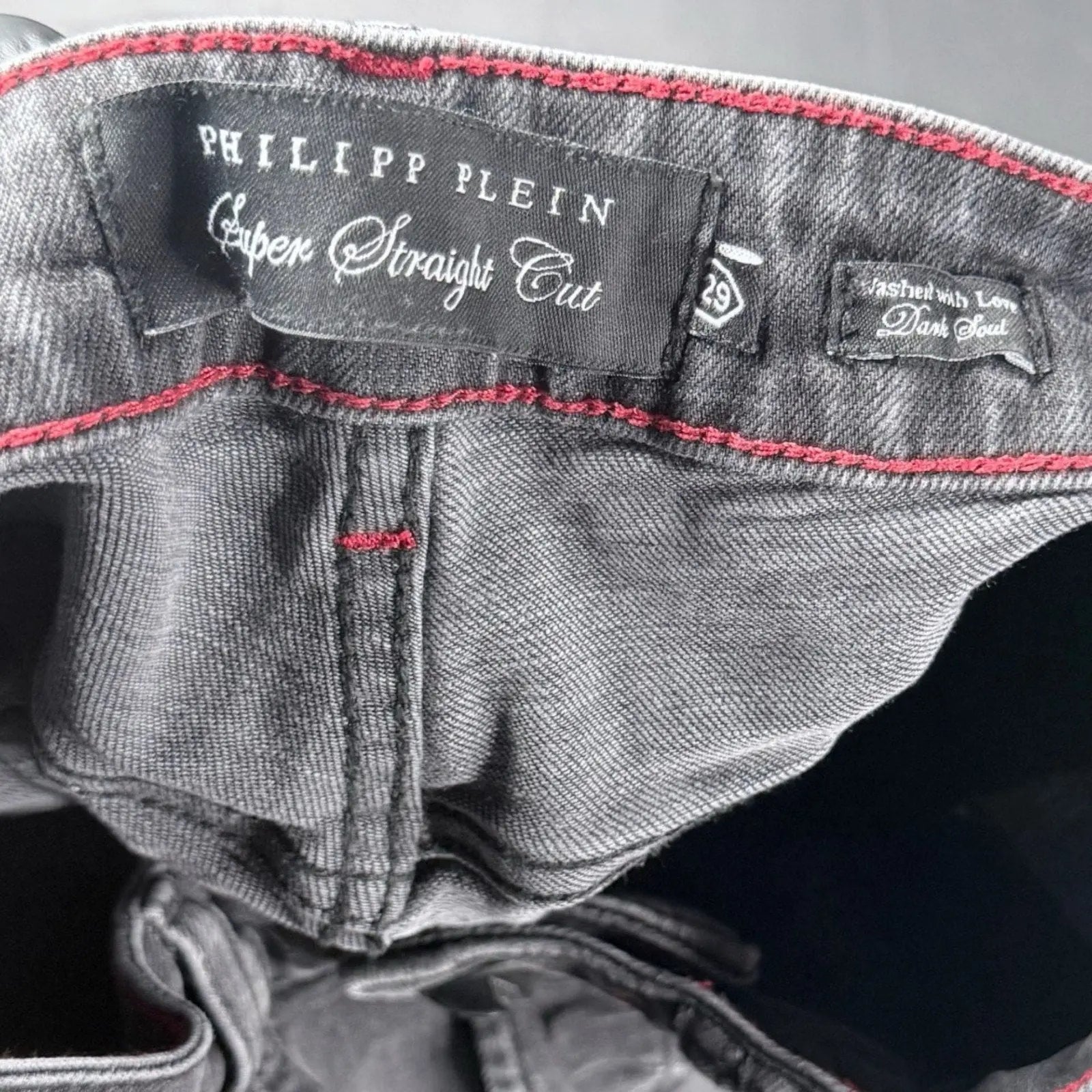 Philipp Plein Super Straight Cut Dark Soul Jeans Size 29 Philipp Plein