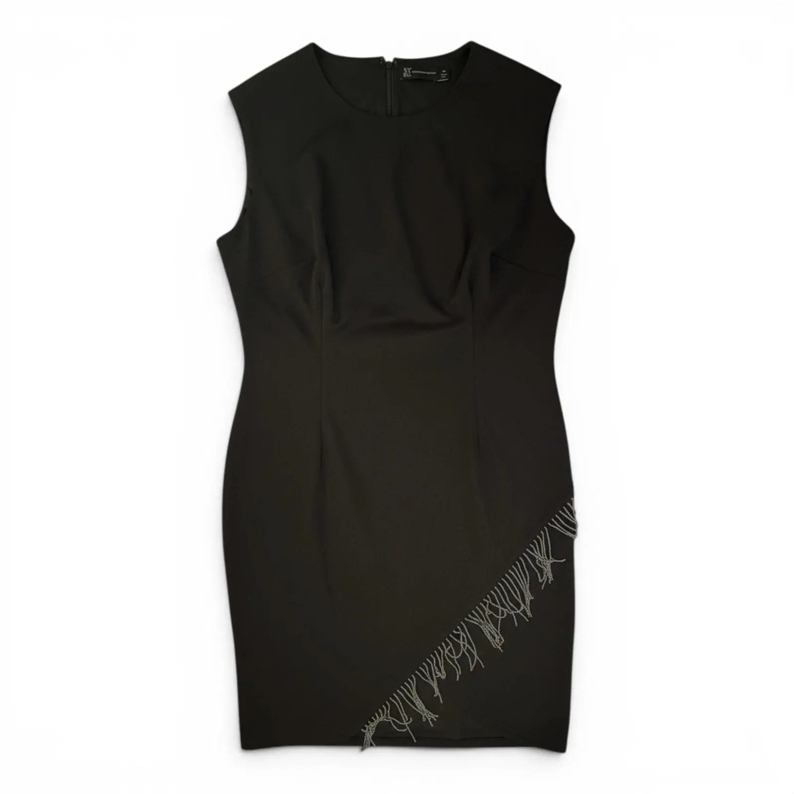 New York & Company Black Sleeveless Chain Fringe Hem Sheath Dress Size 3X New York & Company