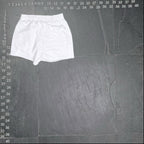 ZARA White Terry Cloth High-Waisted Raw Hem Sweat Shorts