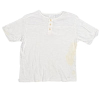 Zara Boys White Slub Knit Henley T-Shirt - Size 9/10 Zara