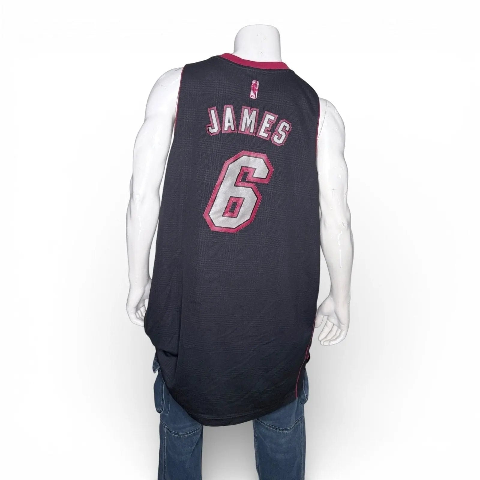Adidas LeBron James #6 Miami Heat Limited Edition Blackout Plaid Basketball Jers Adidas