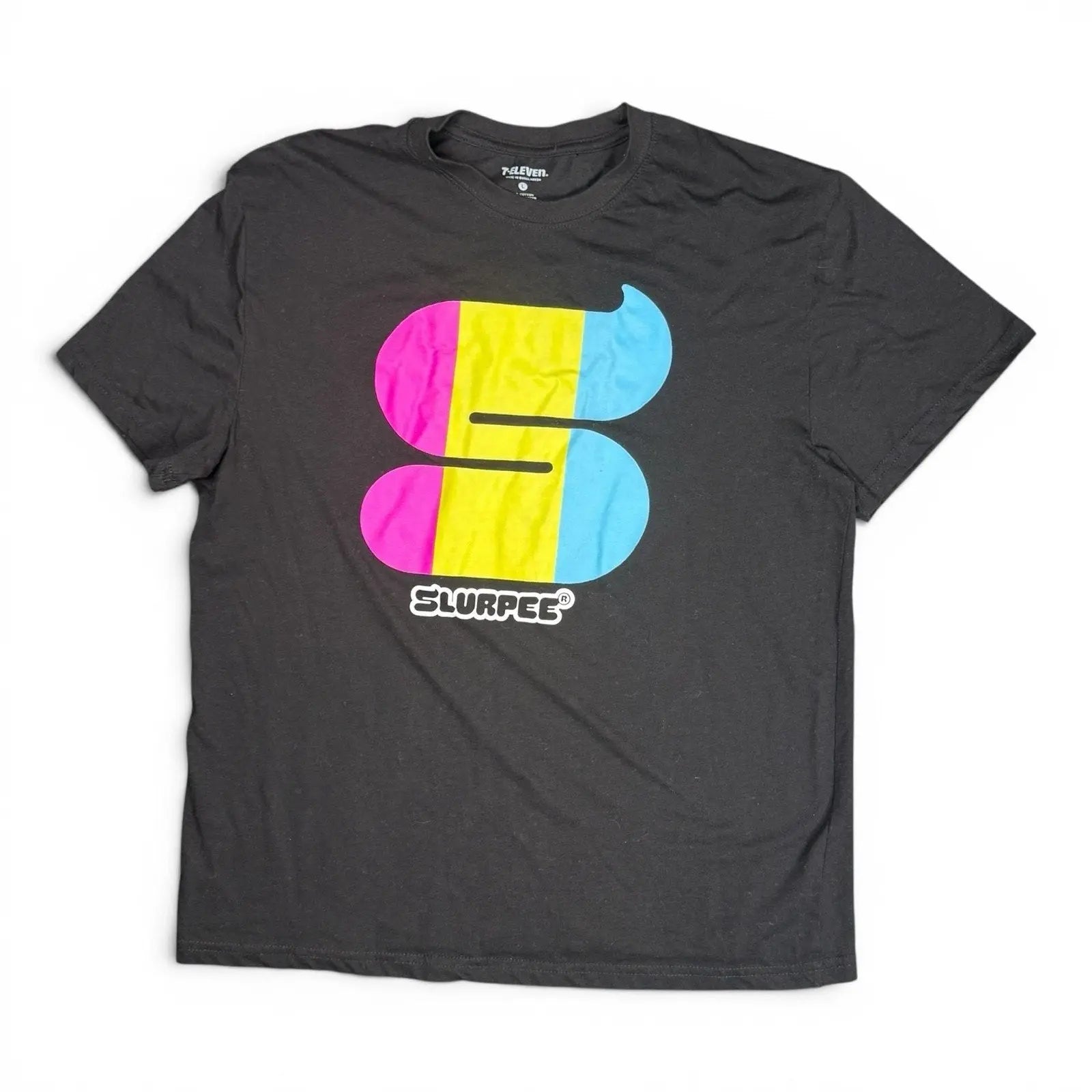 7-Eleven Slurpee Logo Graphic T-Shirt Black Size L 7-Eleven