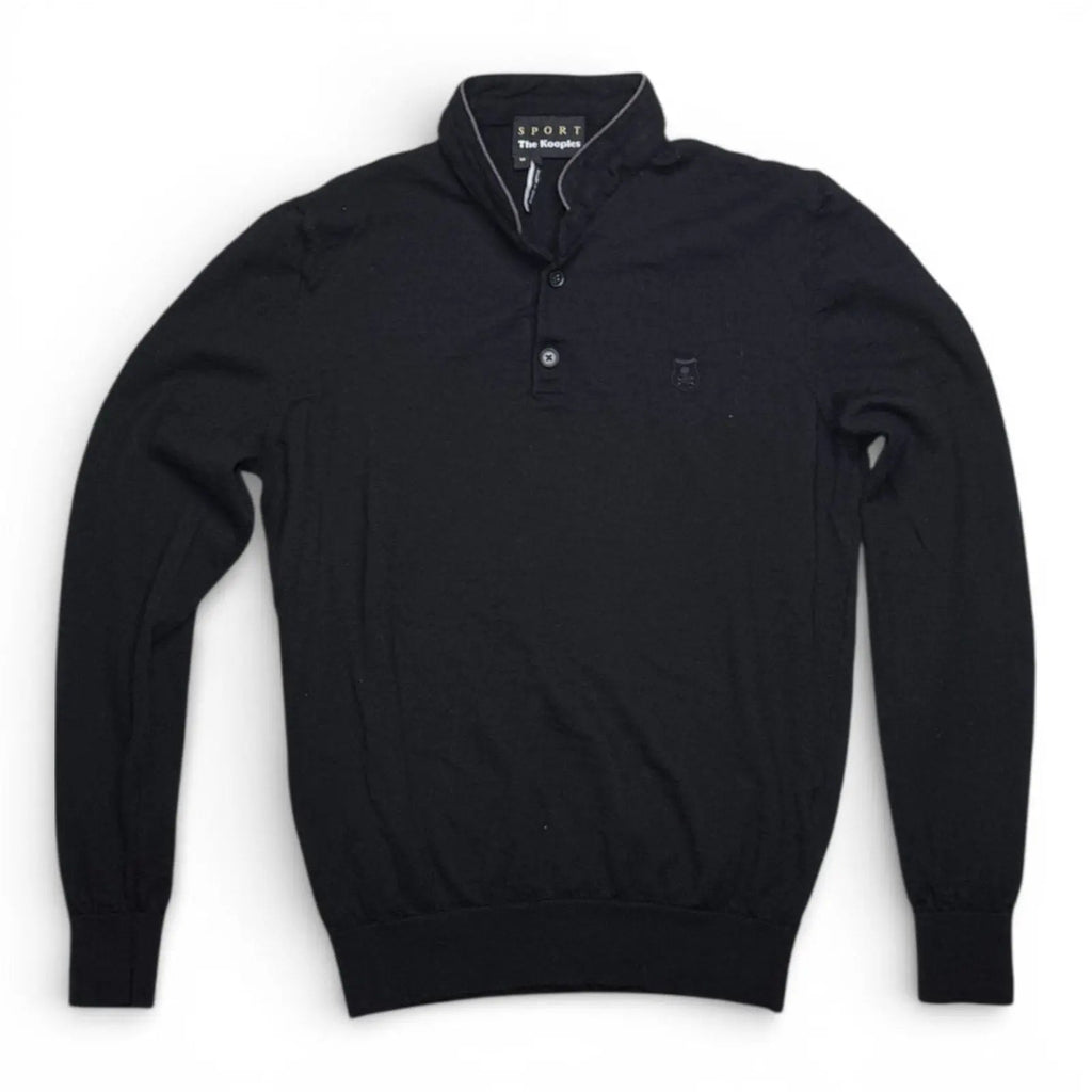 The Kooples Sport Men's Black Long Sleeve Knit Henley Sweater The Kooples