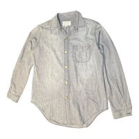 Current/Elliott The Prep School Gray Denim Button Up Shirt Current/Elliott
