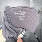 Hollister Gray Ribbed Long Sleeve Graphic Crop Tee Small Hollister Co.