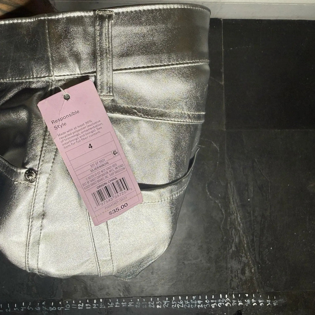 Wild Fable Metallic Silver Flare Pants Size 4 Wild Fable