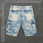 Lavish Society Acid Wash Moto Cargo Shorts Size 30 Lavish Society