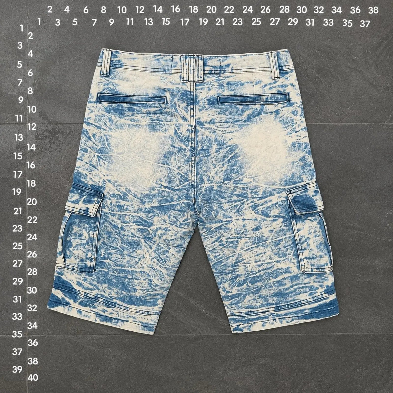 Lavish Society Acid Wash Moto Cargo Shorts Size 30 Lavish Society