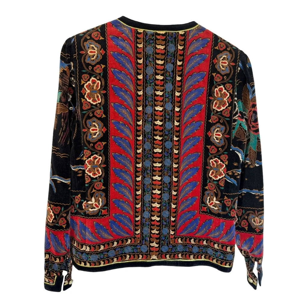 80s Saxton Hall Velvet Quilted Boho Oriental Floral Jacket other