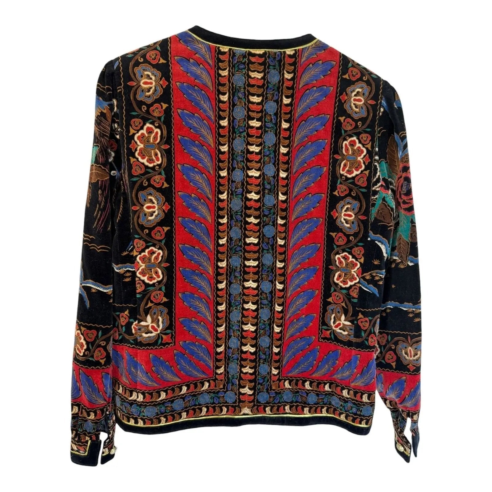 80s Saxton Hall Velvet Quilted Boho Oriental Floral Jacket other
