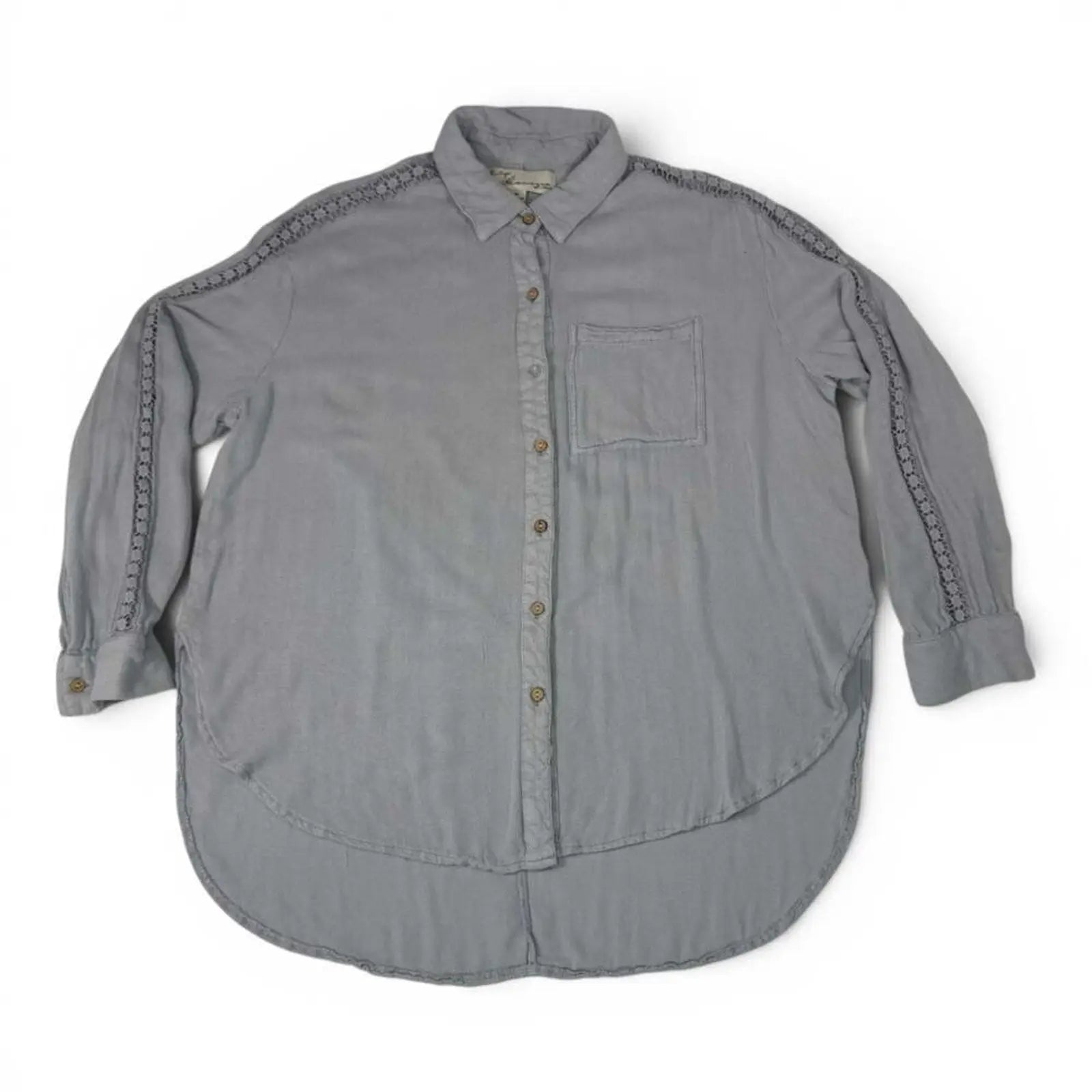 Vintage Havana Women's Gray Button Down Shirt Size M Vintage Havana