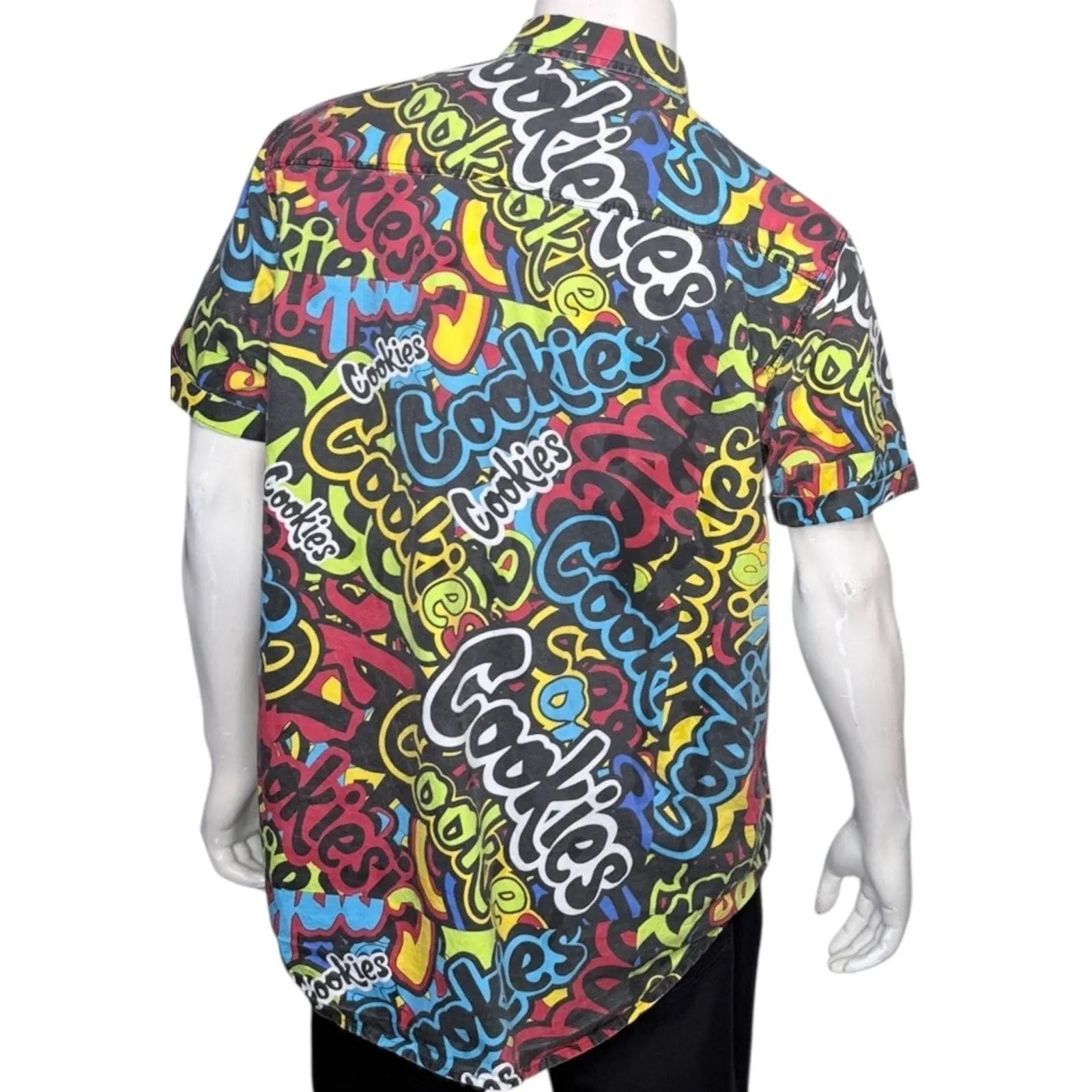 Cookies SF Stack It Up Graffiti All Over Print Short Sleeve Button Up Shirt Cookies SF