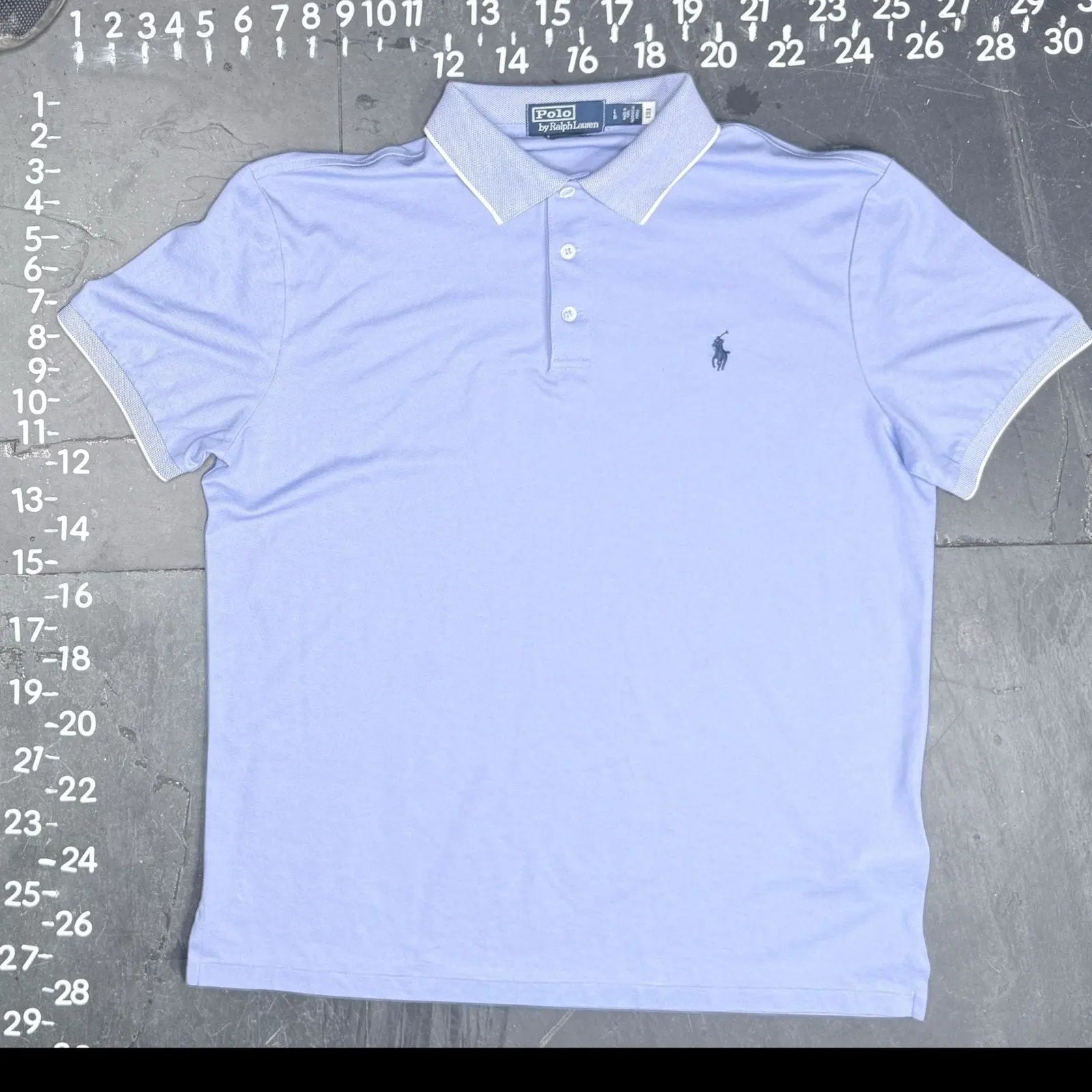 Polo Ralph Lauren Light Blue Custom Slim Fit Tipped Piqué Polo Shirt Polo Ralph Lauren