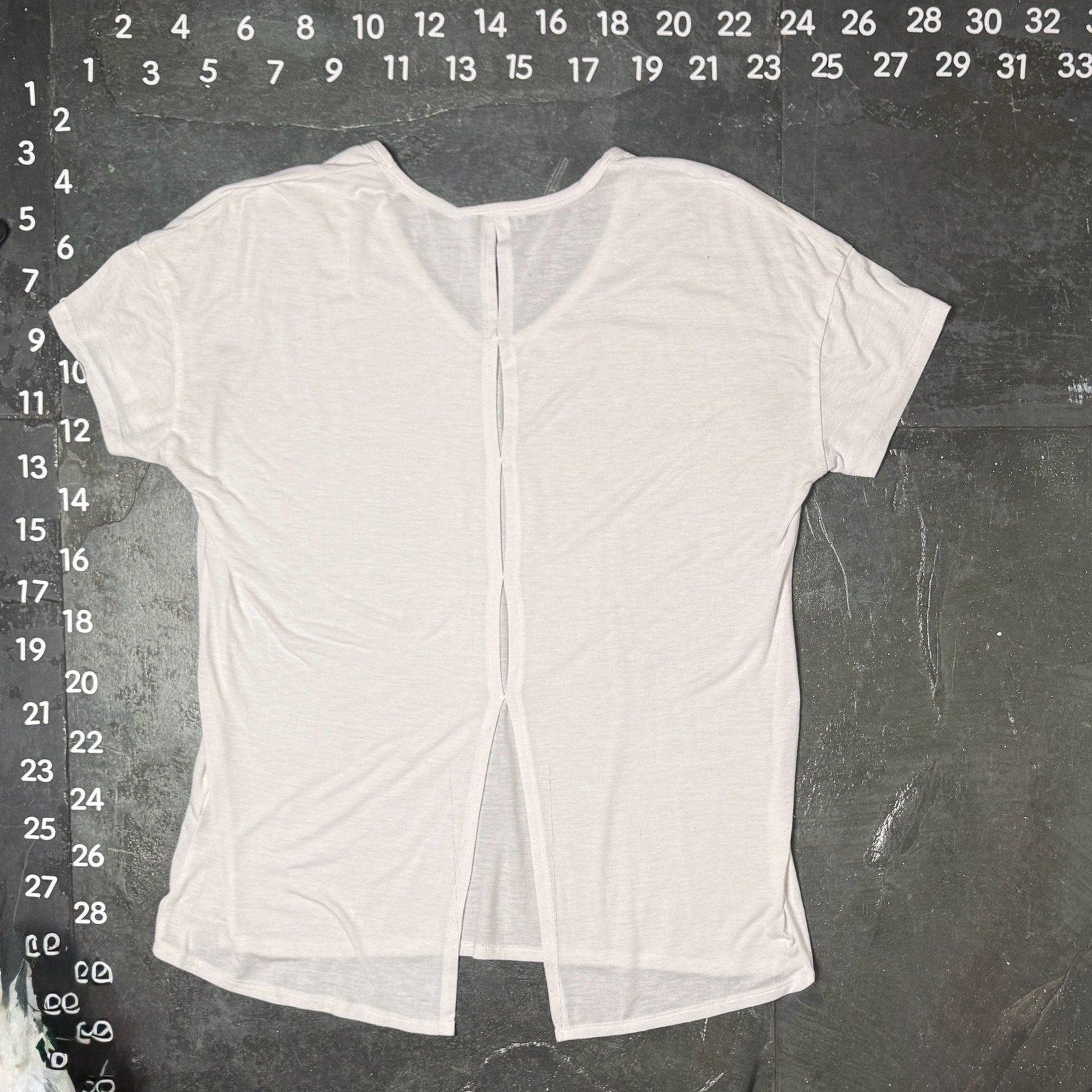 Bally Total Fitness V-Neck Short Sleeve Open Back T-Shirt