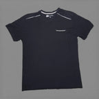 M.C.2 Black 100% Cotton V-Neck Pocket T-Shirt with Zipper Detail Size XL M.C.2
