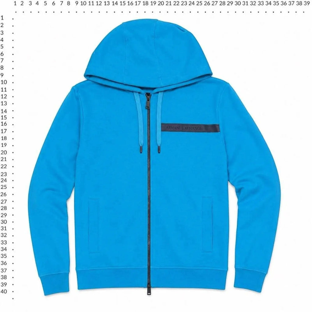 Armani Exchange Full-Zip Blue Hoodie – Size Small Armani Exchange