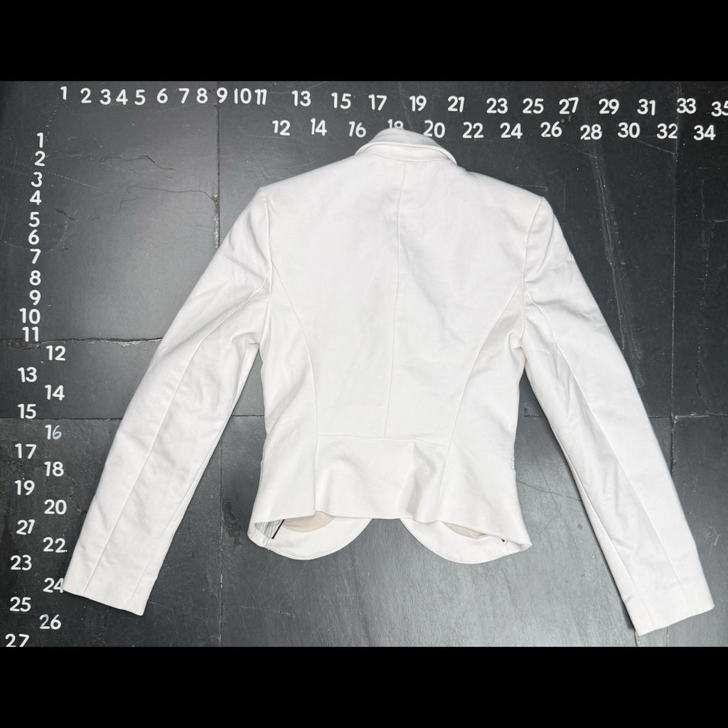 Express White Single Button Blazer with Contrast Lapel Size 0