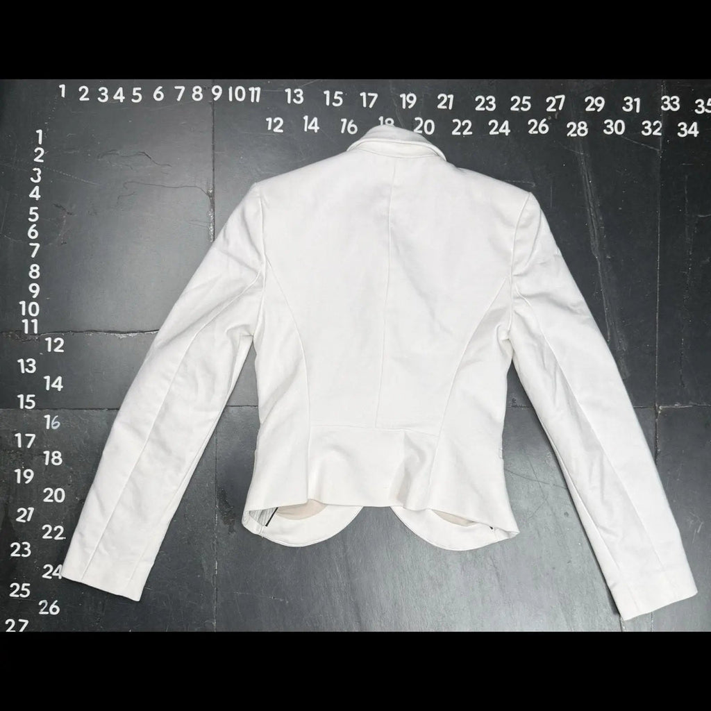 Express White Single Button Blazer with Contrast Lapel Size 0 Express