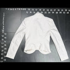 Express White Single Button Blazer with Contrast Lapel Size 0 Express