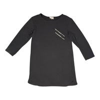 One Clothing Black Long Sleeve Mini Dress with Zipper Detail