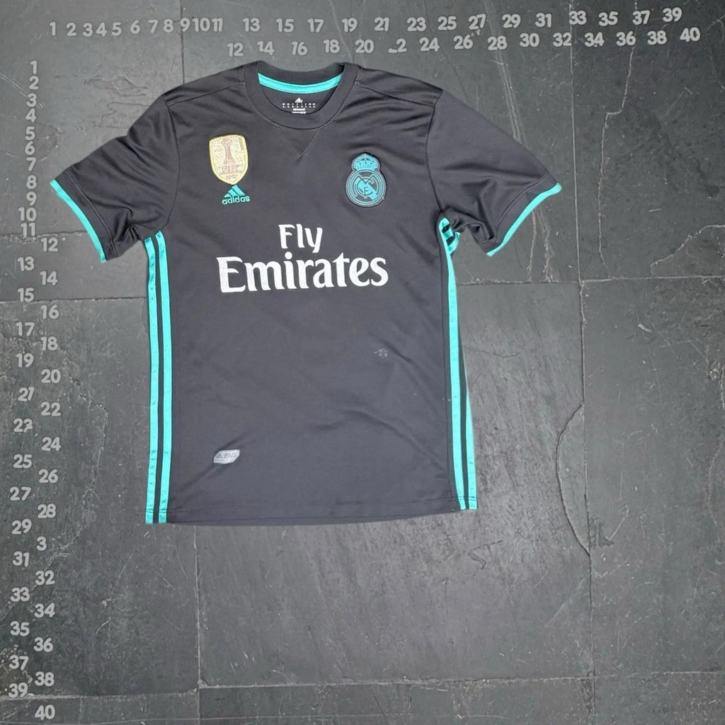 Cristiano Ronaldo Real Madrid 2017-18 Away Jersey with FIFA World Champions Patc adidas