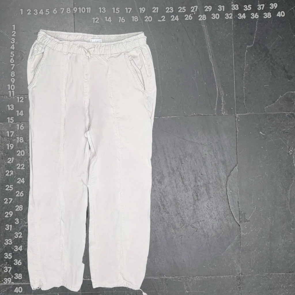 Nicole Miller New York Beige Drawstring Jogger Pants Nicole Miller
