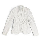 Calvin Klein Single Button Cotton Stretch Blazer Off-White Calvin Klein