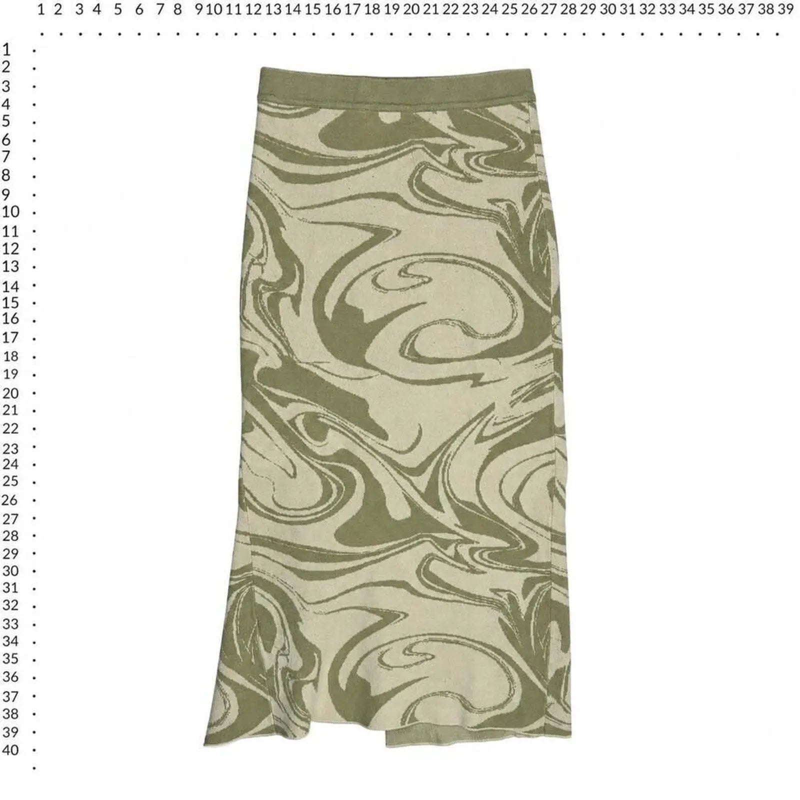 4th + Reckless Size S Green Swirl Print Knit Midi Skirt 4th + Reckless