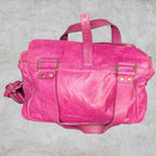 Mulberry Mabel Fuchsia Pink Antiqued Leather Satchel Shoulder Bag Mulberry