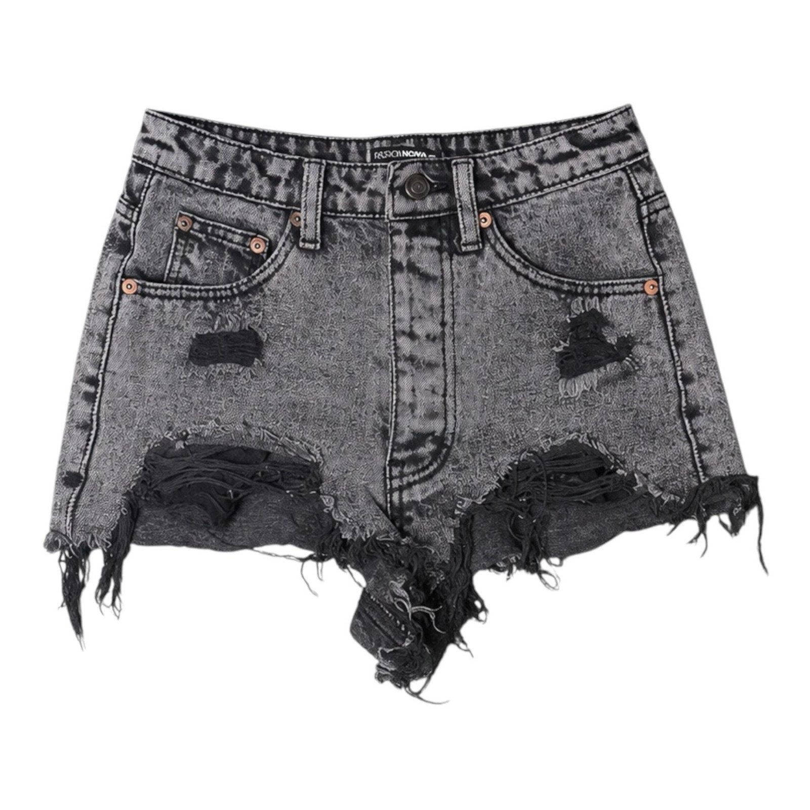 Fashion Nova Distressed Acid Wash Denim Shorts