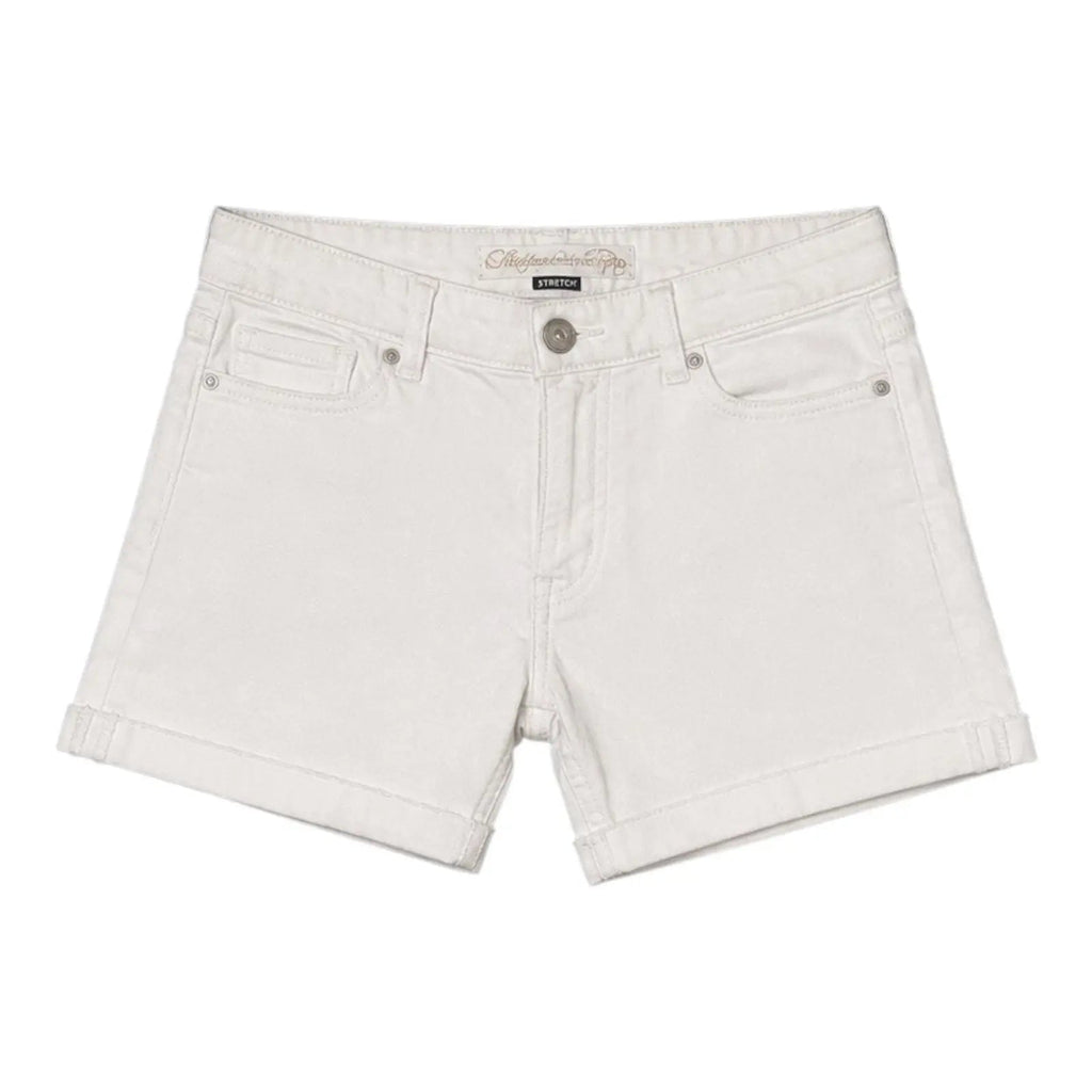American Eagle Stretch White Denim Cuffed Shorts Size 0 American Eagle