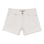 American Eagle Stretch White Denim Cuffed Shorts Size 0 American Eagle
