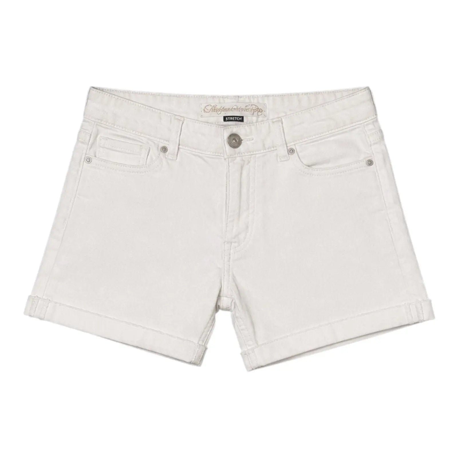 American Eagle Stretch White Denim Cuffed Shorts Size 0 American Eagle