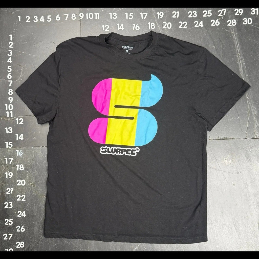 7-Eleven Slurpee Logo Graphic T-Shirt Black Size L 7-Eleven
