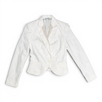 Express White Single Button Blazer with Contrast Lapel Size 0 Express