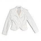 Express White Single Button Blazer with Contrast Lapel Size 0 Express