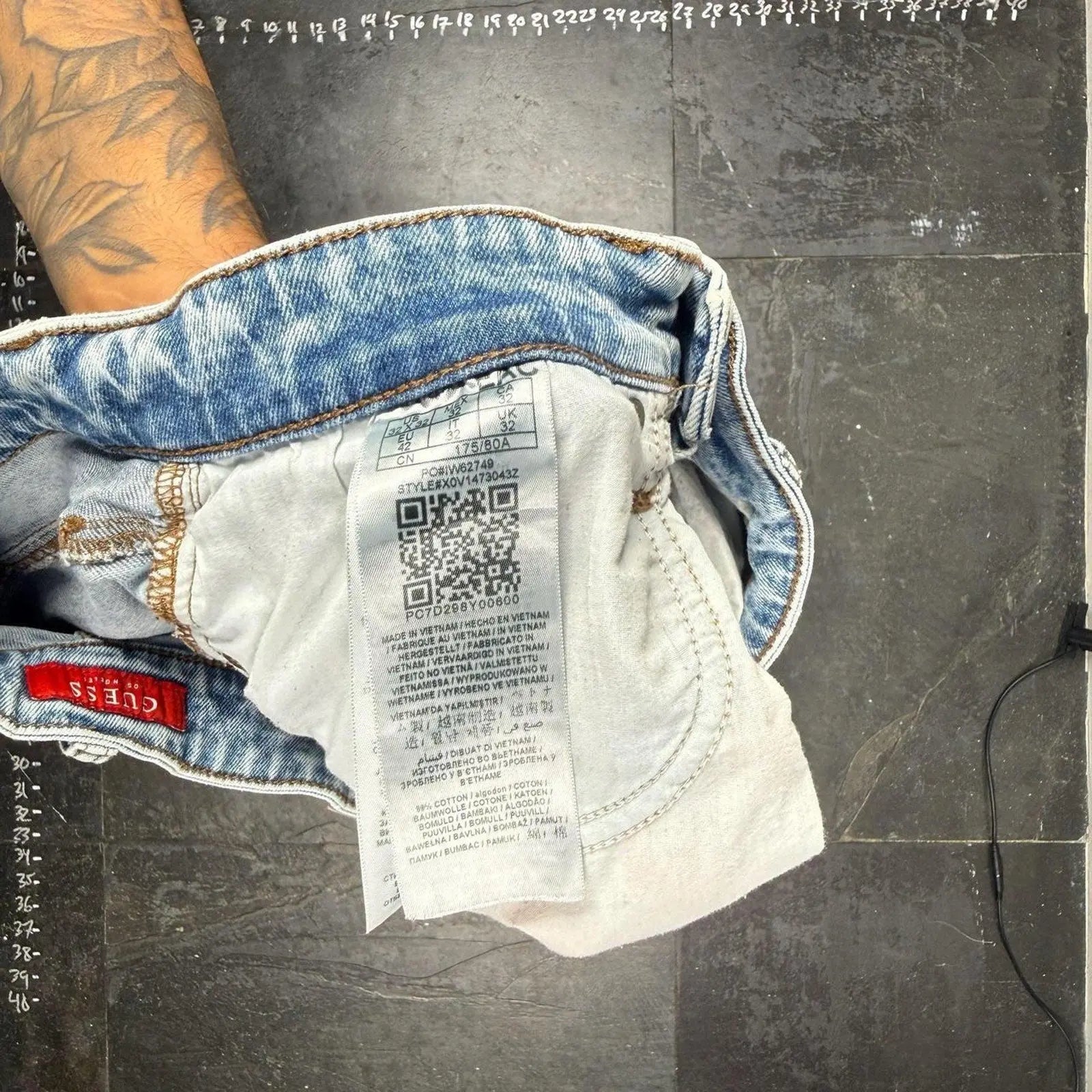 Guess slim tapered distressed jeans Guess