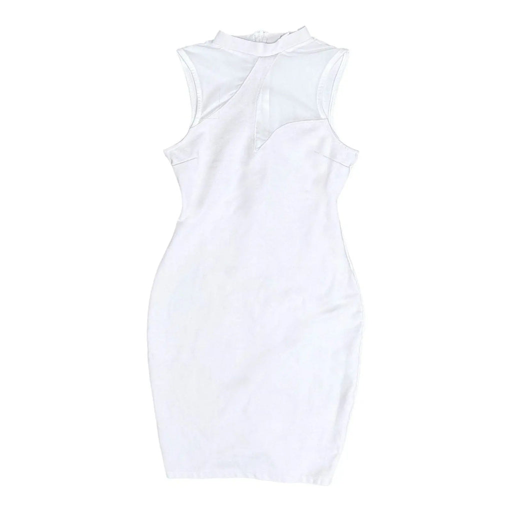 Fashion Nova White Good Attitude Mesh Cut Out Mini Dress Fashion Nova