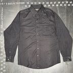 Murano Easy Care Black Long Sleeve Button Down Dress Shirt Size L